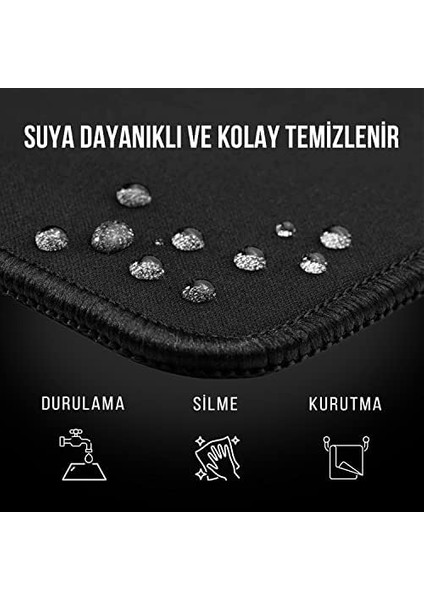 Pro Black Edition - Dikişli Kenar 70X30, 90X40, 100X50 ve 120X60 cm Oyuncu Gaming Mouse Pad (Siyah, 90X40 Cm) fiyatları