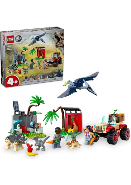 Jurassic World Yavru Dinozor Kurtarma Merkezi 76963 – 4 Yaş ve Üzeri Çocuklar Için Yaratıcı Oyuncak Dinozor Yapım Seti (139 Parça)