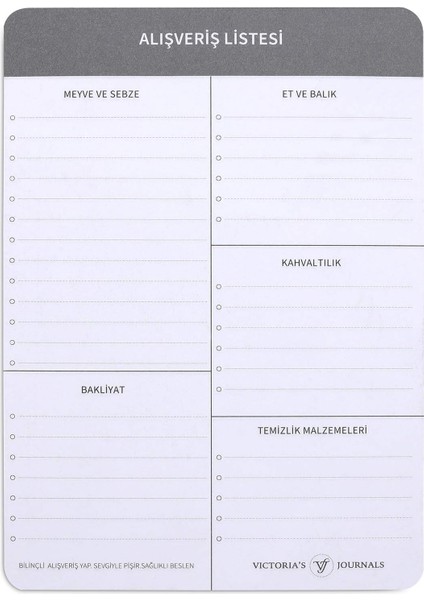Journals Alışveriş Listesi