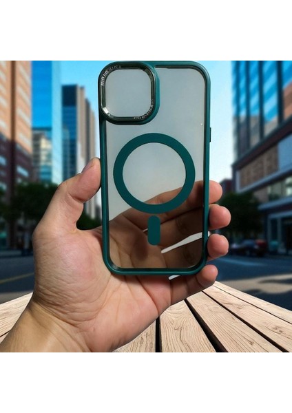 Iphone 15 Uyumlu Kılıf Magsafe ve Şeffaf Lens Koruyuculu indirimleri