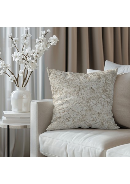 Mermer Desenli Krem Keten Kırlent Kılıfı 2 Adet fiyatları
