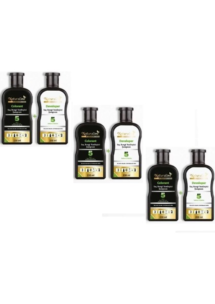Saç Siyahlaştırıcı Şampuan Saç Rengi Yenileyici Şampuan Unisex 3ADET, Naturaline