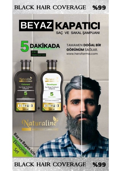 Saç Siyahlaştırıcı Şampuan Saç Rengi Yenileyici Şampuan Unisex 3ADET, Naturaline fiyatları