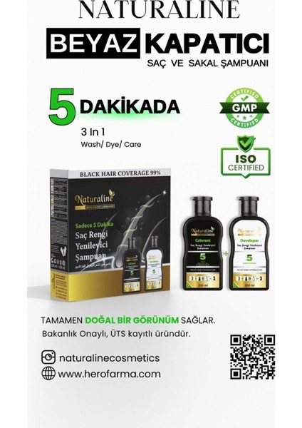 Saç Siyahlaştırıcı Şampuan Saç Rengi Yenileyici Şampuan Unisex 3ADET, Naturaline fırsatları