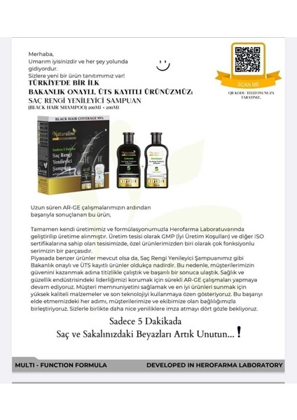 Saç Siyahlaştırıcı Şampuan Saç Rengi Yenileyici Şampuan Unisex 3ADET, Naturaline indirimleri