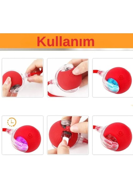 Otomatik Hareketli Top Kedi Oyuncağı USB Şarjlı Akıllı Oyun Topu Hızlı Yuvarlanan Kuyruklu Oyuncak fiyatları