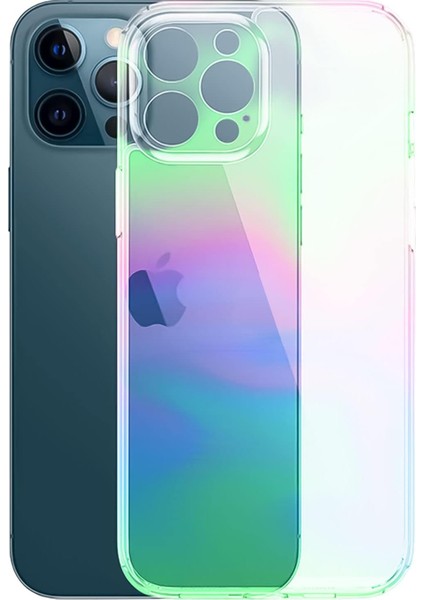 Iphone 13 Uyumlu Şeffaf Darbe Emici Kamera Koruyuculu Lazer Gökkuşağı Kapak (Iphone 13)