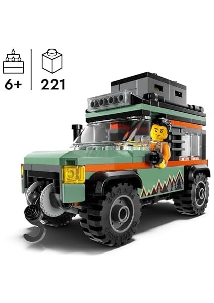 City 4x4 Arazi Dağ Arabası 60447-6 Yaş ve Üzeri Çocuklar Için Yaratıcı Oyuncak Yapım Seti, Doğum Günü Hediyesi (221 Parça) fiyatları