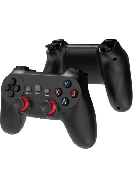 Çift Josystick 2.4g Kablosuz Oyun Kolu Pc Uyumlu Pilli Joystick Wireless Gamepad USB Dongle Bağlantı Kaymaz Tasarım 0019 Siyah (0019 - Çiftli Siyah)