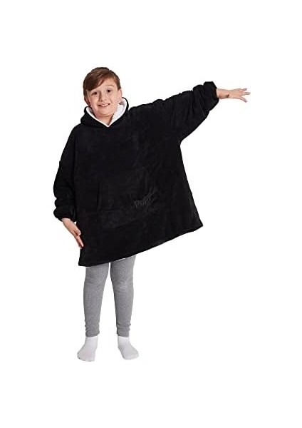 Çocuk Oversize Giyilebilir Battaniye Tek Beden Çok Rahat 11 Yaş Altı Unisex Hoodie Peluş Kapüşonlu Sweatshirt fiyatları