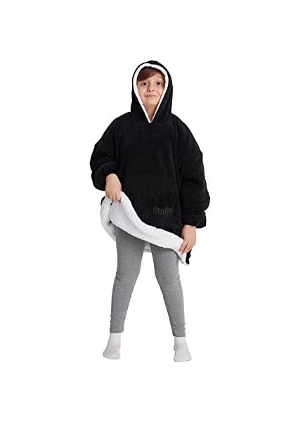 Çocuk Oversize Giyilebilir Battaniye Tek Beden Çok Rahat 11 Yaş Altı Unisex Hoodie Peluş Kapüşonlu Sweatshirt modelleri