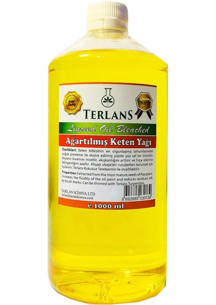 Keten Yağı Resim Yağı Ahşap Koruyucu 1000 ml Linseed Oil