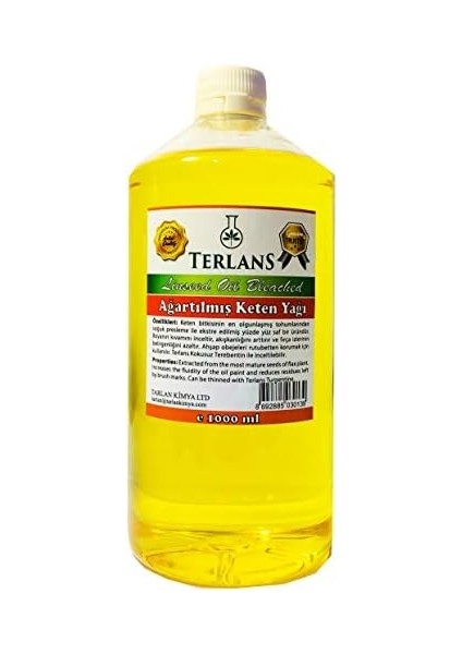 Keten Yağı Resim Yağı Ahşap Koruyucu 1000 ml Linseed Oil