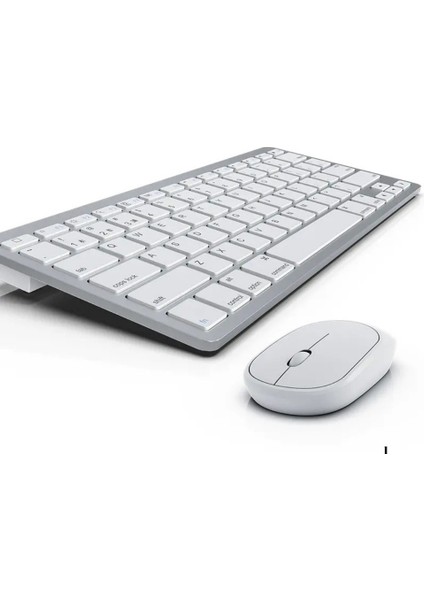 Bkb-13 2.4g + Bluetooth Bağlantılı Kablosuz Klavye Mouse Set Ultra Sessiz Laptop, Tablet, Pc