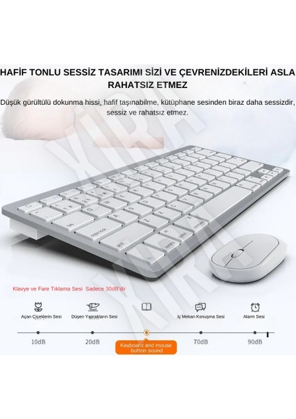 Bkb-13 2.4g + Bluetooth Bağlantılı Kablosuz Klavye Mouse Set Ultra Sessiz Laptop, Tablet, Pc fırsatları