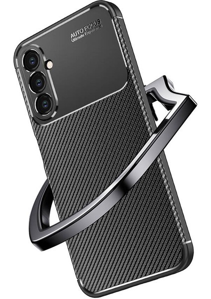 Galaxy S24 Plus Kılıf Kamera Korumalı Karbon Desenli Lux Negro Silikon - Siyah + Nano Ekran Koruyucu