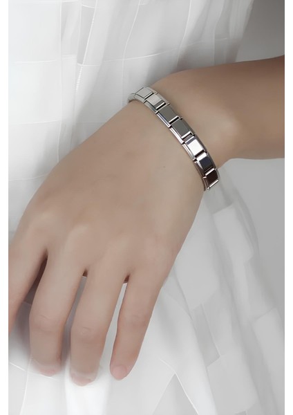 Kişiye Özel Isim Yazılı Italyan Charm 21CM Çelik Bileklik SCB62 modelleri