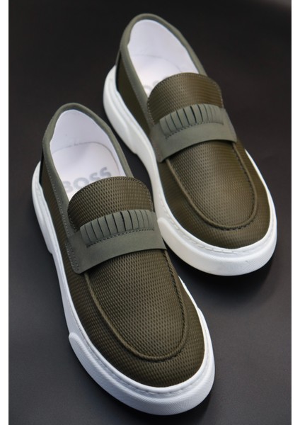 Erkek Haki Klasik Sneaker Ayakkabı