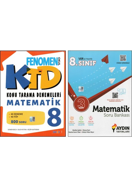 Fenomen 8.sınıf Ktd Matematik+ Aydın 3 Adım Matematik Sb (2 Kitap)