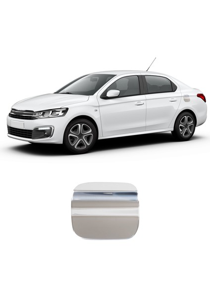 Citroen C-Elysee Uyumlu 2012 ve Üzeri Krom Depo Kapağı Paslanmaz Çelik