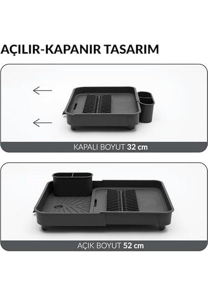 Collection 715-1 Açılır Kapanır Bulaşıklık Tabaklık, 40.4 x 32 x 8.6 Cm, Plastik, Standart fiyatları