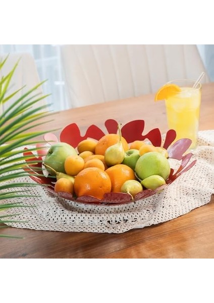 Metal Daisy Dekoratif Tabak, Meyvelik 33 cm LN1246R fiyatları