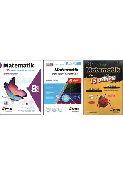 Aydın 8.sınıf Beceri Temelli Matematik+Ders Işleyiş Modülleri Matematik+Aydın Lgs Denemesi (3 Kitap)