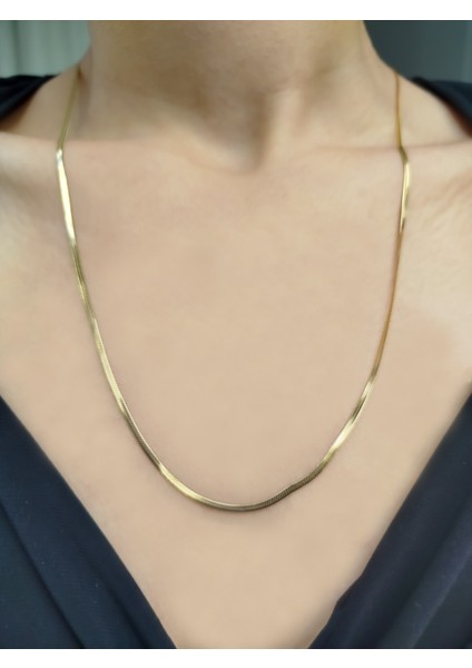 Gold Renkli Ince Italyan Zincir Çelik Kadın - Erkek Unisex Minimal Şık Kolye fiyatları