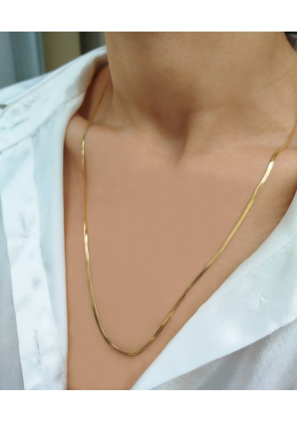 Gold Renkli Ince Italyan Zincir Çelik Kadın - Erkek Unisex Minimal Şık Kolye fırsatları