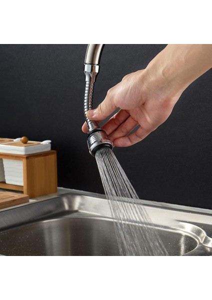 Turbo Flex Esnek Musluk Başlığı 2 Kademeli Ayarlı 360° Dönebilen Su Tasarruflu Başlık