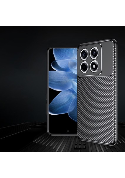 Xiaomi 14T Kılıf Kamera Korumalı Karbon Desenli Lux Negro Silikon - Siyah + Nano Ekran Koruyucu modelleri