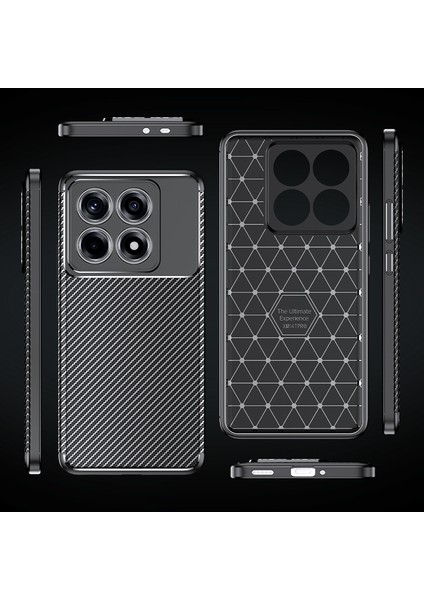 Xiaomi 14T Kılıf Kamera Korumalı Karbon Desenli Lux Negro Silikon - Siyah + Nano Ekran Koruyucu indirimleri