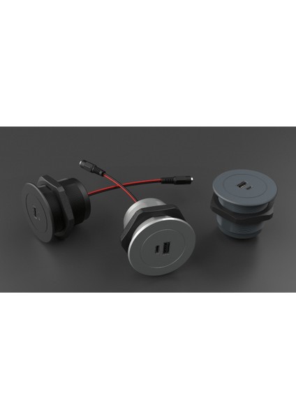 Circular Line Gömme Hızlı Şarj Modülleri, Usb, Metalik Gümüş modelleri