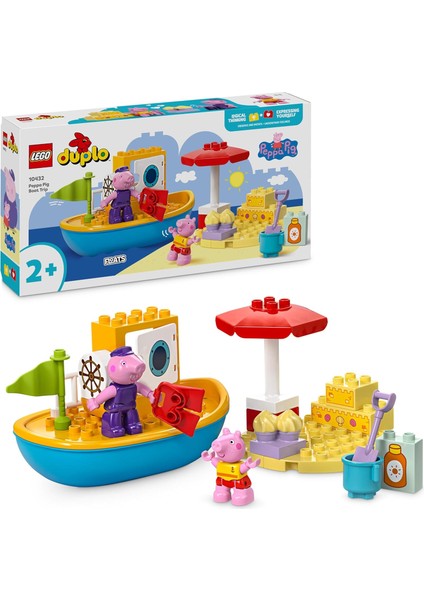 Peppa Pig Tekne Gezisi 10432-2 Yaş ve Üzeri Çocuklar Için Peppa Pig Minifigürü Içeren Eğitici Oyuncak Yapım Seti (23 Parça)