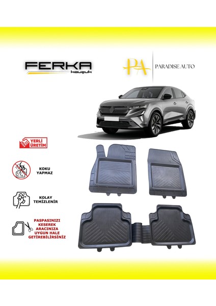 Renault Rafale 2024 ve Üstü Uyarlanabilir Universal Havuzlu Paspas