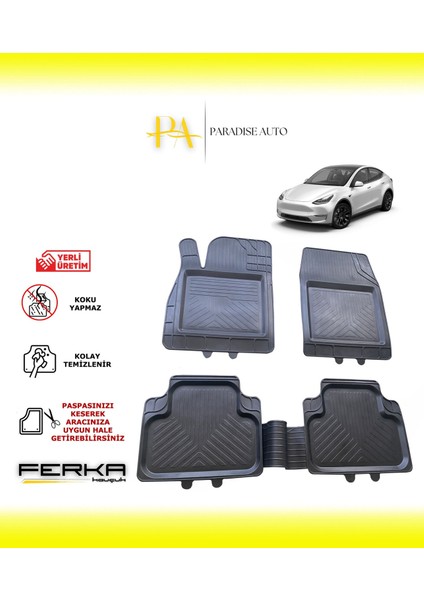 Tesla Model Y 2020 ve Üstü Uyarlanabilir Universal Havuzlu Paspas