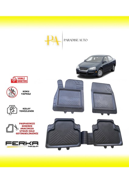 Volkswagen Jetta 5 2005-2010 Uyarlanabilir Universal Havuzlu Paspas