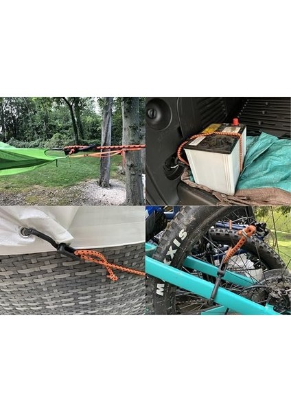 Mabc-18 Çok Amaçlı Ayarlanabilir Kancalı Bungee Kordonları, 45 Cm, Turuncu/siyah, 10 Adet modelleri