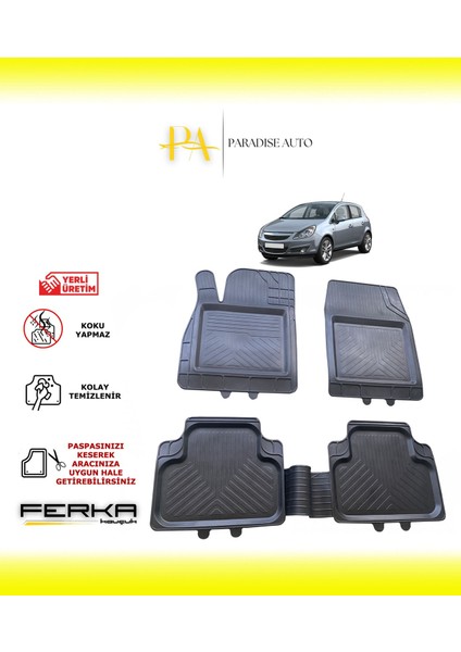 Opel Corsa D 2007-2014 Uyarlanabilir Universal Havuzlu Paspas