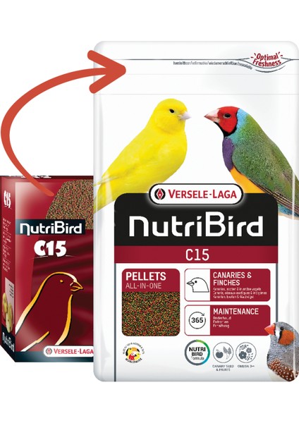 Nutribird C15 Kanarya Pelet Yem 3 Kg