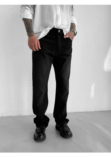 Erkek Baggy Fit Jean Pantolon Siyah fiyatları