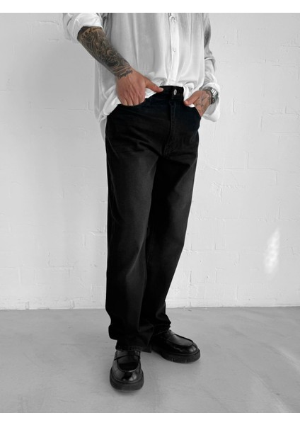 Erkek Baggy Fit Jean Pantolon Siyah modelleri