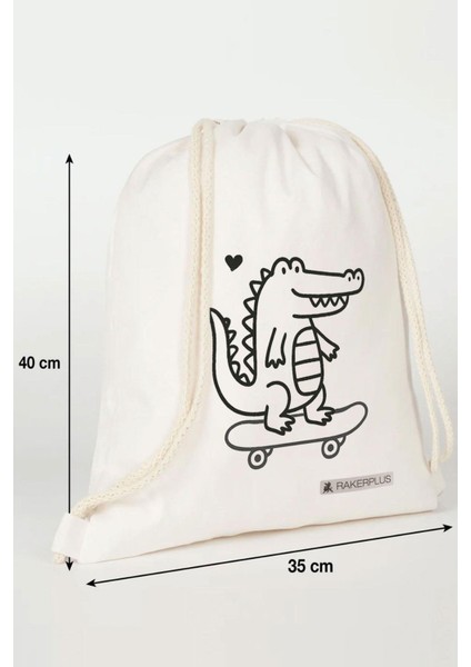 Tbons Özel Tasarım 35X40 cm Unisex Ham Bez Büzgülü Sırt Ayakkabı Çantası modelleri