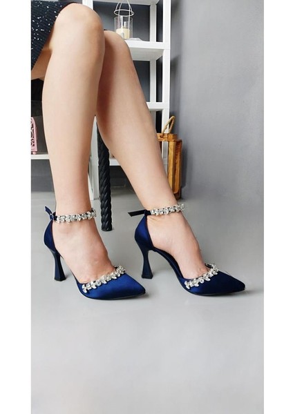 Saten Taşlı Kadın Topuklu Ayakkabı fiyatları