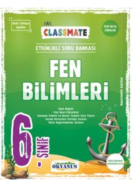 6.sınıf Classmate Fen Bilimleri Soru Bankası