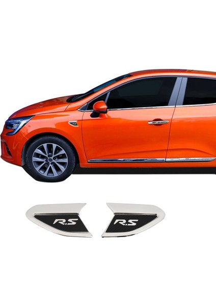 Renault Clio 5 Uyumlu Krom Yan Çamurluk Çıtası Rs Yazılı 2 Parça Paslanmaz Çelik fiyatları