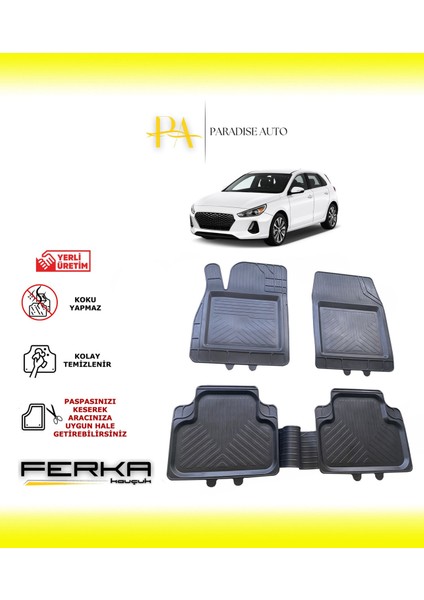 Hyundai I30 3 2016 ve Üstü Uyarlanabilir Universal Havuzlu Paspas