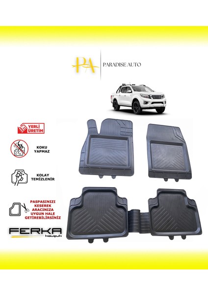 Nissan Navara 4 2014 ve Üstü Uyarlanabilir Universal Havuzlu Paspas