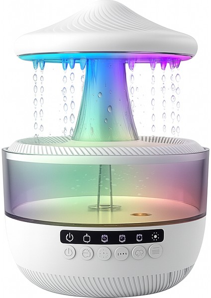 Mantar Yağmur Damlası Renk Değiştiren Gece Lambası + Bluetooth Hoparlör
