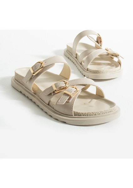 Fiona Kadın Düz Taban Toka Detaylı Konforlu Şık Tasarım Terlik - Sandaletx fiyatları